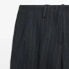 Pantalones de lino de pierna ancha con rayas finas Pantalones de lino de pierna ancha con rayas finas