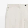 Pantalones de lino ligeros con detalle en espiga Pantalones de lino ligeros con detalle en espiga