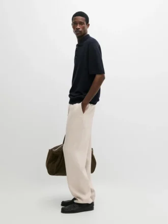 Pantalones de lino Total Look con detalle en la cintura