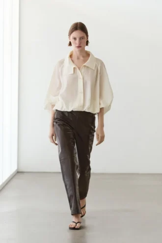 Pantalones de piel napa