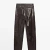 Pantalones de piel napa Pantalones de piel napa