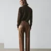Pantalones de piel napa brillante Pantalones de piel napa brillante