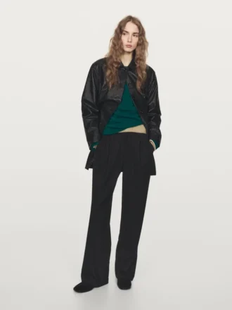 Pantalones de pierna ancha a rayas