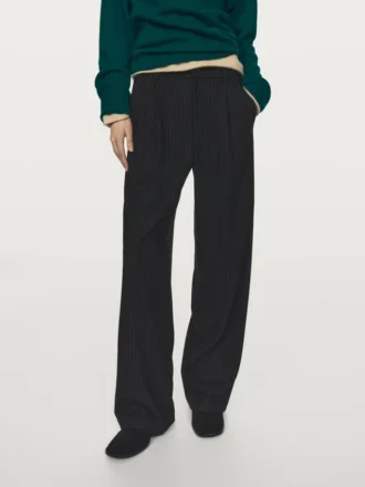 Pantalones de pierna ancha a rayas