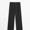 Pantalones de pierna ancha a rayas Pantalones de pierna ancha a rayas