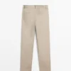 Pantalones de pierna recta de mezcla de lino Pantalones de pierna recta de mezcla de lino