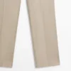 Pantalones de pierna recta de mezcla de lino Pantalones de pierna recta de mezcla de lino