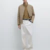 Pantalones de sarga de algodón con cintura elástica Pantalones de sarga de algodón con cintura elástica