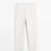 Pantalones de sarga de algodón con cintura elástica Pantalones de sarga de algodón con cintura elástica