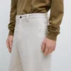 Pantalones de sarga de algodón con cintura elástica Pantalones de sarga de algodón con cintura elástica