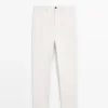 Pantalones de sarga de algodón con cintura elástica Pantalones de sarga de algodón con cintura elástica
