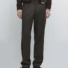 Pantalones de sarga de mezcla de lana Pantalones de sarga de mezcla de lana