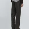 Pantalones de sarga de mezcla de lana Pantalones de sarga de mezcla de lana