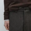 Pantalones de sarga de mezcla de lana Pantalones de sarga de mezcla de lana