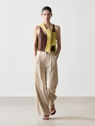 Pantalones de talle alto y corte holgado