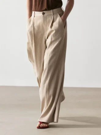 Pantalones de talle alto y corte holgado