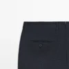 Pantalones de traje a cuadros de mezcla de lana fresca Pantalones de traje a cuadros de mezcla de lana fresca