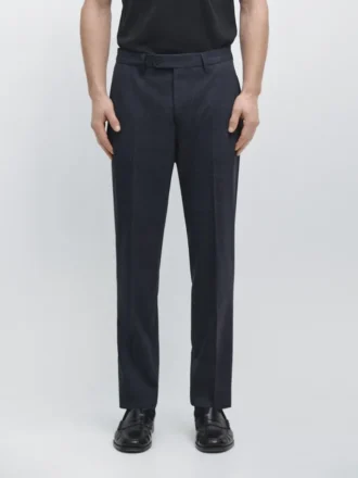 Pantalones de traje a cuadros de mezcla de lana fresca