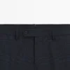 Pantalones de traje a cuadros de mezcla de lana fresca Pantalones de traje a cuadros de mezcla de lana fresca