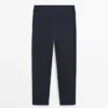 Pantalones de traje a cuadros de mezcla de lana fresca Pantalones de traje a cuadros de mezcla de lana fresca