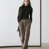 Pantalones de traje de lana a cuadros Pantalones de traje de lana a cuadros