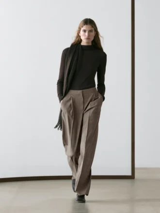 Pantalones de traje de lana a cuadros