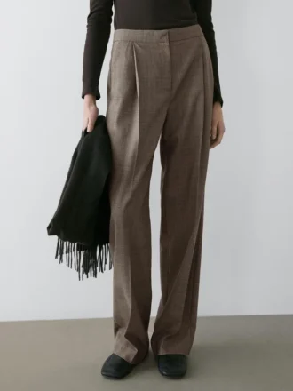 Pantalones de traje de lana a cuadros