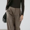 Pantalones de traje de lana a cuadros Pantalones de traje de lana a cuadros