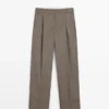 Pantalones de traje de lana a cuadros Pantalones de traje de lana a cuadros