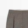Pantalones de traje de lana a cuadros Pantalones de traje de lana a cuadros