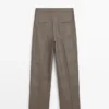 Pantalones de traje de lana a cuadros Pantalones de traje de lana a cuadros