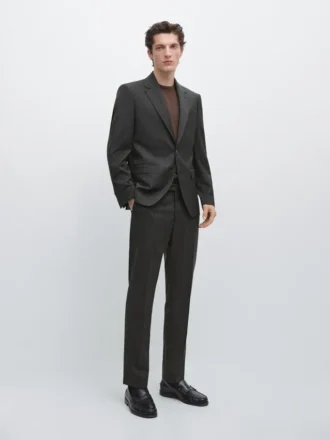 pantalones de traje de lana fresca a rayas 1 1 330x440 - Pantalones de traje de lana fresca a rayas