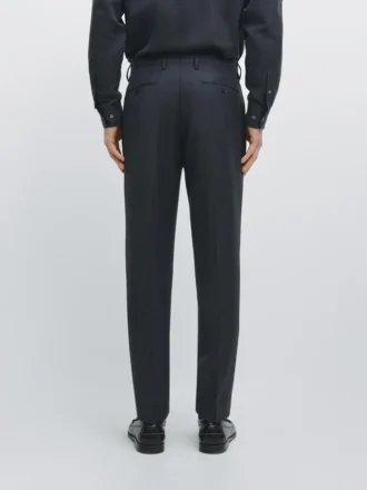 Pantalones de traje de lana fresca con microtextura