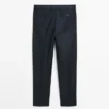Pantalones de traje de lana fresca con microtextura Pantalones de traje de lana fresca con microtextura