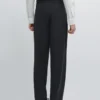 Pantalones de traje de lana fresca de pierna ancha Pantalones de traje de lana fresca de pierna ancha