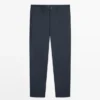 Pantalones de traje de lana fresca de pierna ancha Pantalones de traje de lana fresca de pierna ancha