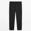 Pantalones de traje de lana fresca de pierna ancha Pantalones de traje de lana fresca de pierna ancha
