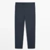 Pantalones de traje de lana fresca de pierna ancha Pantalones de traje de lana fresca de pierna ancha