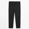Pantalones de traje de lana fresca de pierna ancha Pantalones de traje de lana fresca de pierna ancha
