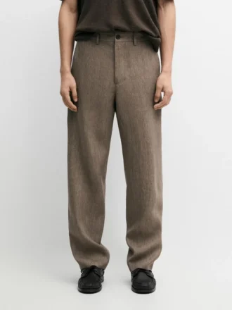 Pantalones de traje de lino