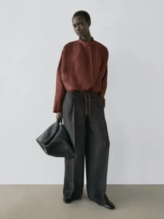 Pantalones de traje de lino fluido