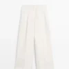 Pantalones de traje de lino fluido Pantalones de traje de lino fluido