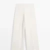 Pantalones de traje de lino fluido Pantalones de traje de lino fluido