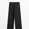 Pantalones de traje de lino fluido Pantalones de traje de lino fluido