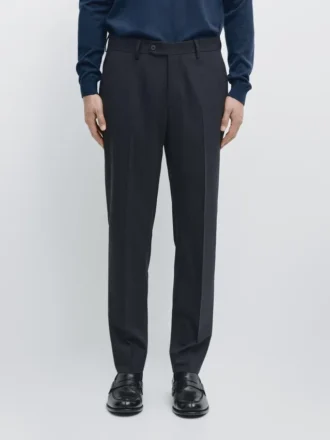 Pantalones de traje de mezcla de lana fresca
