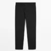 Pantalones de traje lisos de lana Pantalones de traje lisos de lana