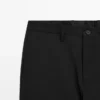 Pantalones de traje lisos de lana Pantalones de traje lisos de lana