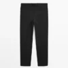 Pantalones de traje lisos de lana Pantalones de traje lisos de lana