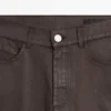Pantalones encerados de cintura alta y pierna recta Pantalones encerados de cintura alta y pierna recta