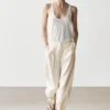 Pantalones fluidos de corte recto